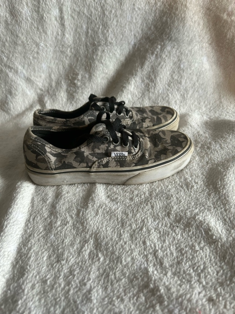 Vans Grey Camo Low Top Sneakers
